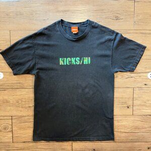 KICKS/HI Logo T Shirt Black Made In USA Large